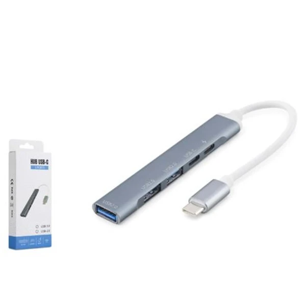 HADRON HDX7896G Type-C PD Hub 5 Port 480 Mbps 20W Gri ürün görseli 1