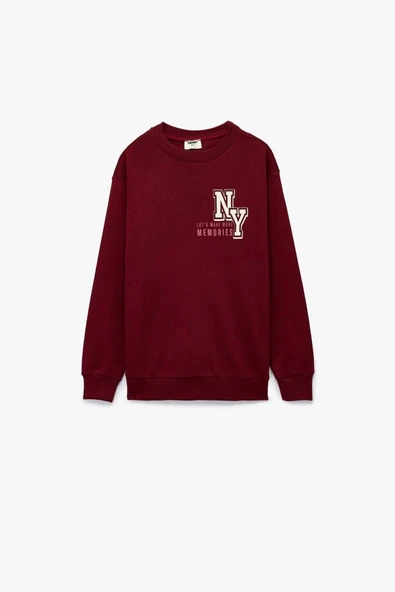 Koton Erkek Çocuk Pamuklu Uzun Kollu Bisiklet Yaka Baskılı Sweatshirt ürün görseli 1