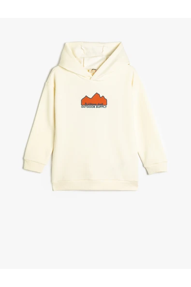 Koton  Çocuk Uzun Kollu Kapşonlu Sweatshirt Baskı Detaylı ürün görseli 1