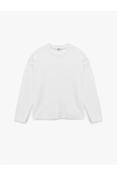 Koton Uzun Kollu Bisiklet Yaka Basic Sweatshirt ürün görseli 1