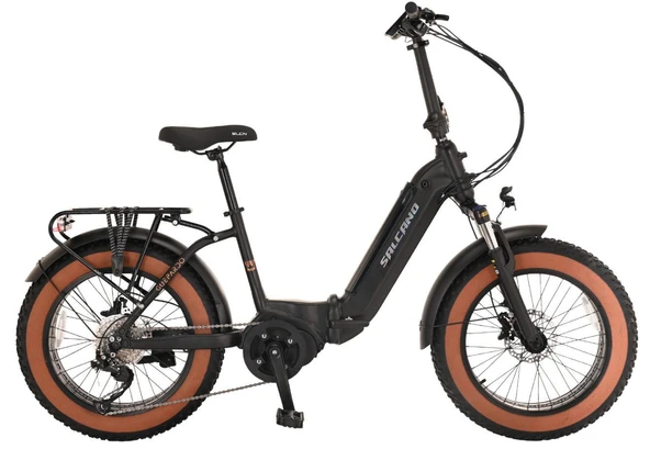 Salcano GUEPARDO 20" Jant Fat Bike 9 Vites Hidrolik Fren Elektrikli Katlanır Bisiklet Mat Siyah ürün görseli 1