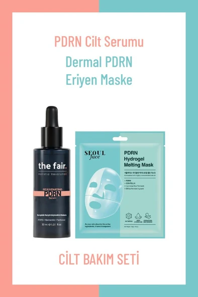the fair. PDRN Somon DNA Serum ve PDRN Hidrojel Eriyen Kore Maskesi Yaşlanma Karşıtı İkili Bakım Set ürün görseli 1