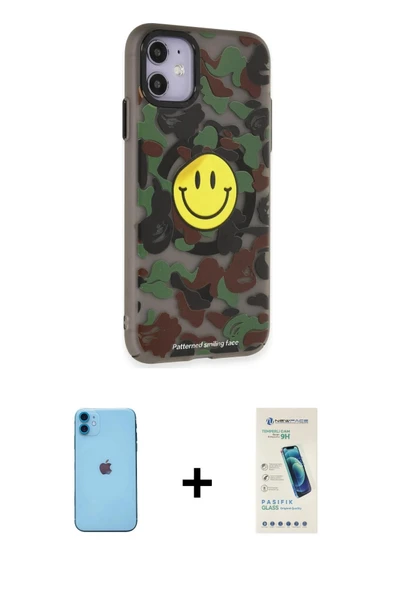 MARSİLYAN™- iPhone 11 Kılıf Nova Doku Koleksiyonu - Şeffaf Pasifik Cam Ekran Koruyucu + Neon Fosforlu Kamera Lens - MI ürün görseli 1