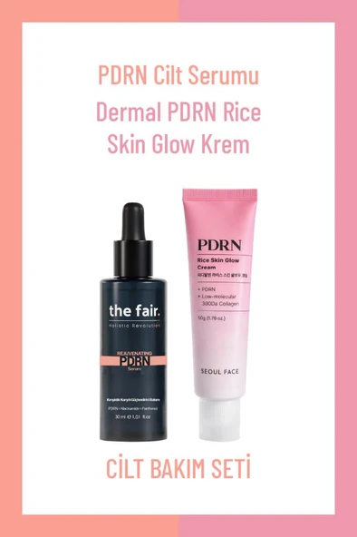 the fair. PDRN Somon DNA Serum & Pirinç PDRN Krem Cilt Yenileme ve Yaşlanma Karşıtı İkili Bakım Seti ürün görseli 1