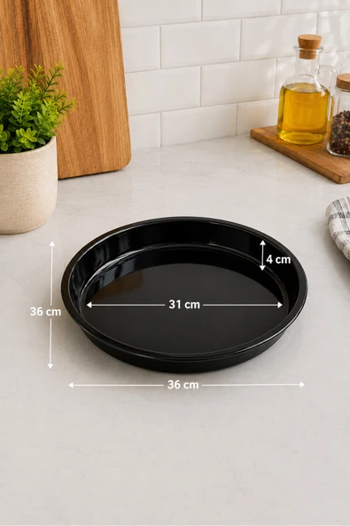 Şamdan Yuvarlak Fırın Tepsisi 36 CM - Resim 2