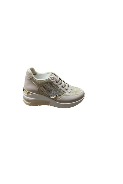 HİGH STEP Kadın Dolgu Topuk Simli Spor Ayakkabı ürün görseli 1