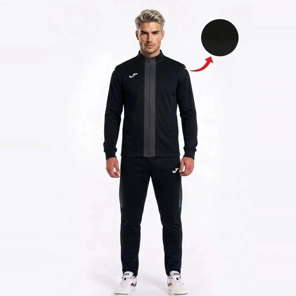 Joma 9212423 Stadio Erkek Eşofman Takımı - Siyah/Gri ürün görseli 1