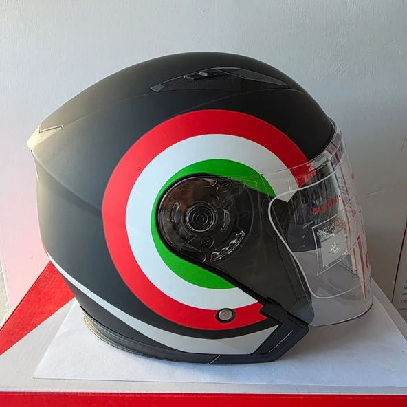 ÇENESİZ KASK JK-512 VİZÖRLÜ ŞEFFAF CAMLI SİYAH,KIRMIZI,YEŞİL M ürün görseli 1