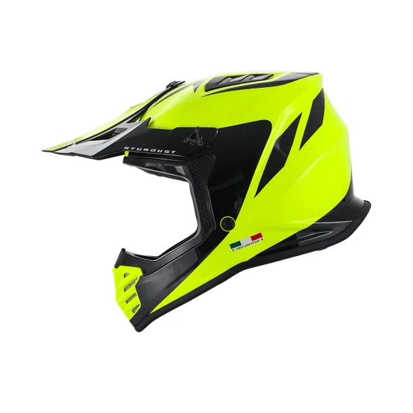 SWAY 618 Startust Çocuk Cross Kaskı Bisiklet Motosiklet Enduro Kask L Beden Sarı Çocuk Kaskı ürün görseli 1