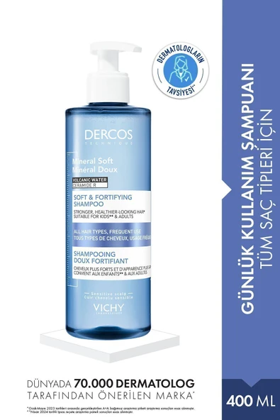 Vichy Dercos Mineral Soft Şampuan 400 ml ürün görseli 1