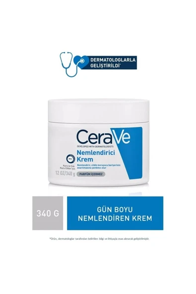 CeraVe Nemlendirici Krem Kuru Ciltler Seramid Ve Hyalüronik Asit Içerikli Yüz Vücut 340gr ürün görseli 1