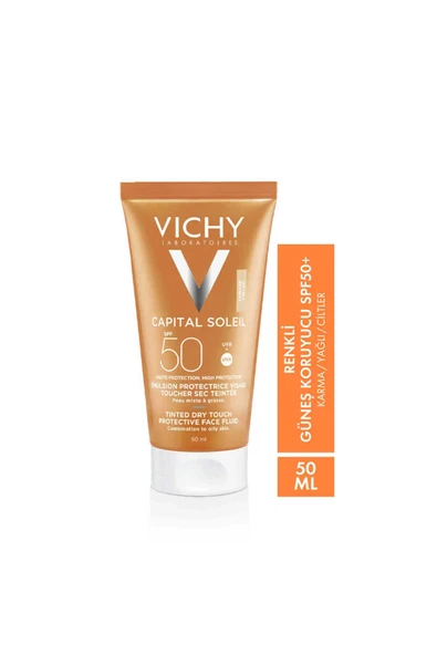 Vichy Capital Soleil SPF50 BB Emülsiyon Koyu Lekelere Karşı Matlaştırıcı Renkli Güneş Kremi 50ml ürün görseli 1
