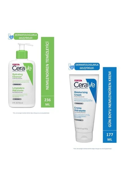 CeraVe Hydrating Cleanser Nemlediren Temizleyici 236 ml Nemlendirici Krem 177 ml Yüz&vücut ürün görseli 1