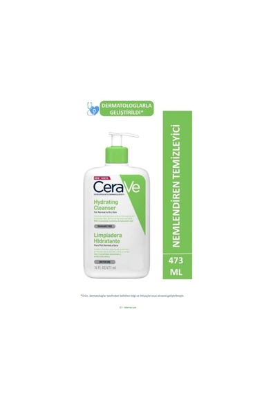 CeraVe Köpüren Temizleyıcı Seramid & Hyaluronik Asit Normal & Yağlı Ciltler Yüz Vücut 473 Ml ürün görseli 1