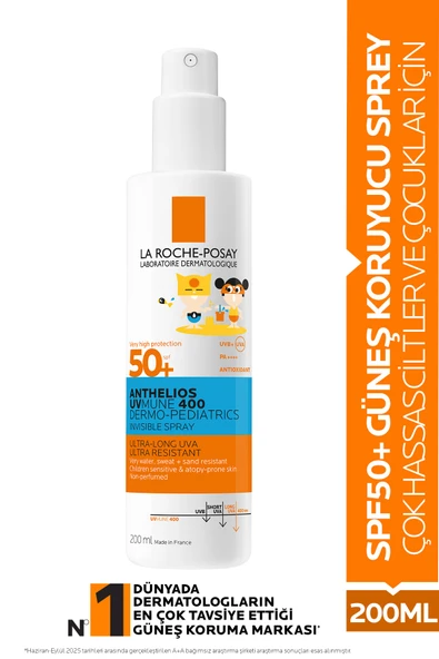 La Roche Posay Anthelios Dermo Pediatrics Uvmune 400 Güneş Koruyucu Sprey SPF50+ 200ML ürün görseli 1