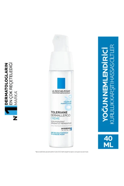 La Roche Posay Toleriane Dermallergo Creme-Ultra hassas ciltler için nemlendirici ve yatıştırıcı bakım kremi 40ml ürün görseli 1