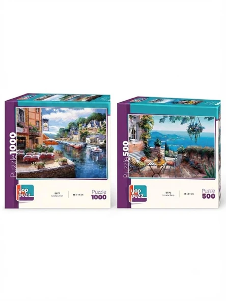 Sessiz Liman ve Limana Karşı İkili Set - 1000 + 500 Parça İkili Puzzle Seti ürün görseli 1