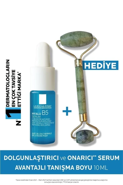 La Roche Posay Hyalu B5 Cilt Serumu Dolgunlaştırıcı & Onarıcı 10 ml Tanışma Boyu + Roller Yüz Masaj ürün görseli 1