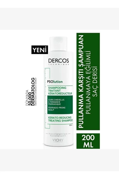 VICHY Dercos Psolution Pullanmaya Karşı Soyucu Etki Gösteren Saç Bakım Şampuanı 200 M ürün görseli 1