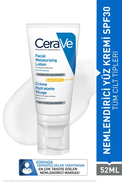 CeraVe Nemlendirici Yüz Kremi Spf30 52 Ml 3337875840620 ürün görseli 1
