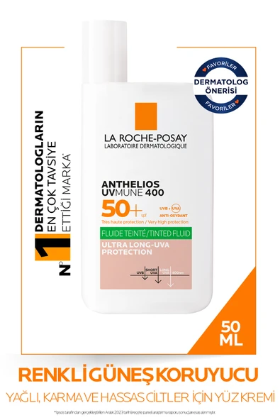 La Roche Posay ANTHELİOS OİL CONTROL FLUİD 50 SKİN BRİGHTENİNG TİNTED FACE SUN CREAM 50 ML PSSN1770 ürün görseli 1