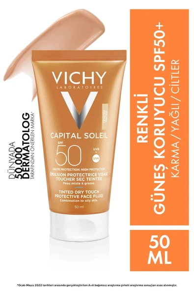 Vichy Capital Soleil SPF50+ Güneş Koruyucu BB Emülsiyon 50 ml - Renkli ürün görseli 1