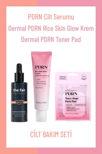 The Fair & Dermal PDRN Somon DNA 3’lü Cilt Bakım Seti | Serum Tonik Ped Krem Yaşlanma Karşıtı Bakım ürün görseli 1