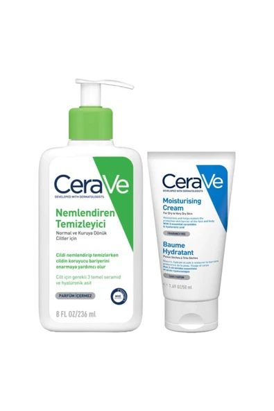 CeraVe Nemlendiren Temizleyici 236 Ml+ Nemlendirici Krem 50 Ml Hediyeli ürün görseli 1