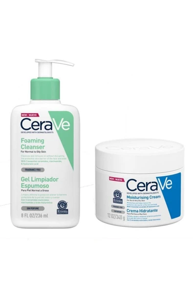 CeraVe Köpüren Temizleyici ve Nemlendirici Krem ürün görseli 1