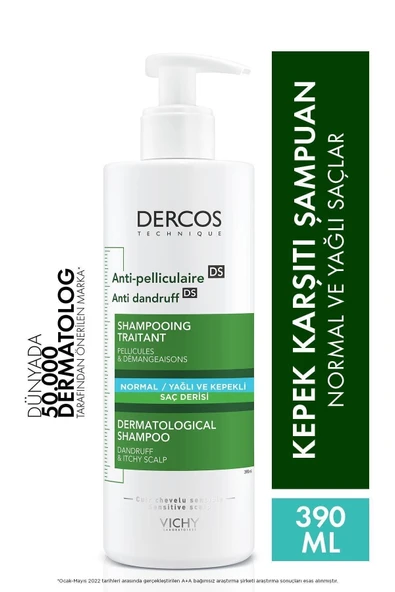 Vichy Dercos Anti-Pel Kepeğe Karşi Etkili Bakim Şampuani -Normal/Yağli Saçlar 390 .ML....Vichy_ ürün görseli 1