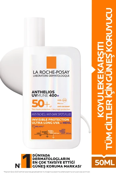 La Roche Posay Anthelios Uvmune Anti Dark Spots Fluid Lekeli Ciltler İçin Yüksek Koruma SPF50+ Yüz Güneş Kremi 50ML ürün görseli 1