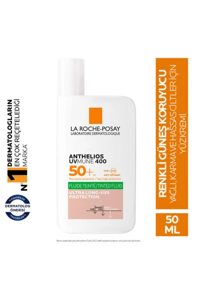 La Roche Posay Anthelios Oil Control Fluid - Yağlı, karma ve hassas ciltler için SPF 50+ Renkli Güneş Kremi 50ml ürün görseli 1