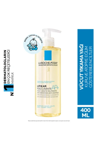 La Roche Posay Lipikar AP+Hassas ve kuru ciltler için kuruluk karşıtı Vücut yıkama yağı 400ml ürün görseli 1