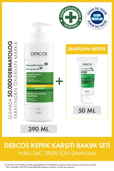 Vichy Dercos Kepek Karşıtı Bakım Seti (Kuru Saçlar) ürün görseli 1