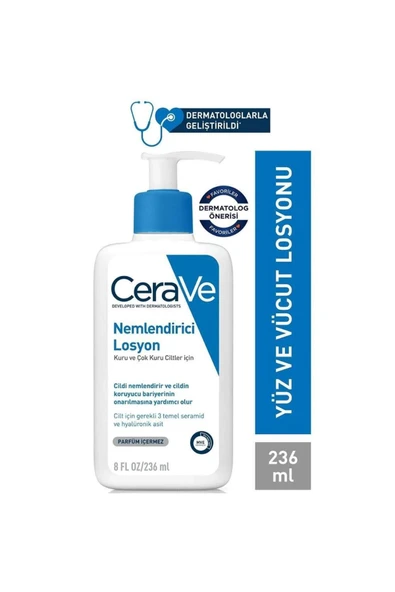 CeraVe Çok Kuru Ve Kuru Ciltler Için Zengin, Yağsız B3 Vitaminli Yüz Ve Vücut Nemlendiricisi. ürün görseli 1