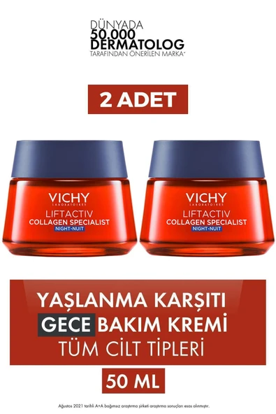 Vichy Liftactiv Collagen Specialist Night 50 ml 2 Adet ürün görseli 1