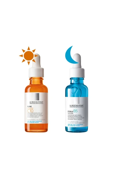 La Roche Posay ANTİ AGİNG CARE SERUM SKİN BRİGHTENİNG SET | PURE C10 SERUM AND HYALU B5 SERUM ürün görseli 1