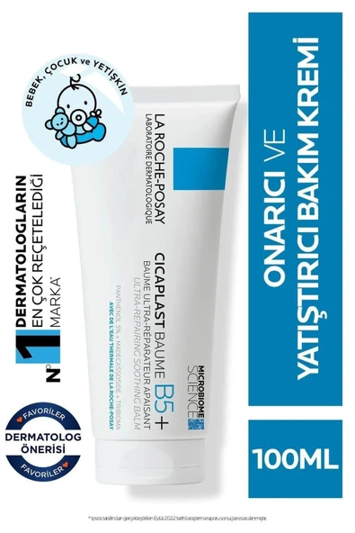 La Roche Posay Cicaplast Baume B5 - Kuru Ve Tahriş Olmuş Ciltler Için Onarıcı Vücut, Yüz Ve Dudak Kremi 100 Ml ürün görseli 1