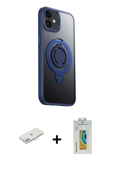 MARSİLYAN™- iPhone 12 Kılıf Zirve Çizgi Prime - Siyah Polymer Nano Ekran Koruyucu + Renkli Kamera Lens Koruma Cam - PE ürün görseli 1