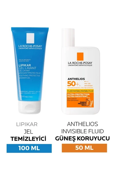 La Roche Posay Yüz Güneş Kremi - Anthelios Shaka Fluid Spf 50 + 50 ml + Lipikar Gel 100 ml ürün görseli 1