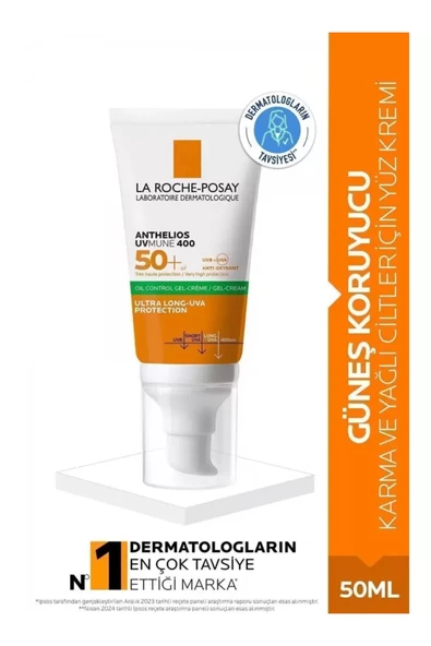 La Roche Posay Anthelios Oil Control Gel Yüz Güneş Kremi Karma/Yağlı Ciltler SPF50+ 50ml ürün görseli 1