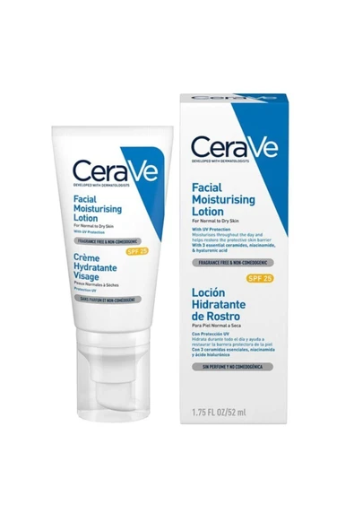 CeraVe Facıal Moısturısıng Lotıon Normal Kuruya Donuk Cıltler Icın Spf25 52 ml ürün görseli 1
