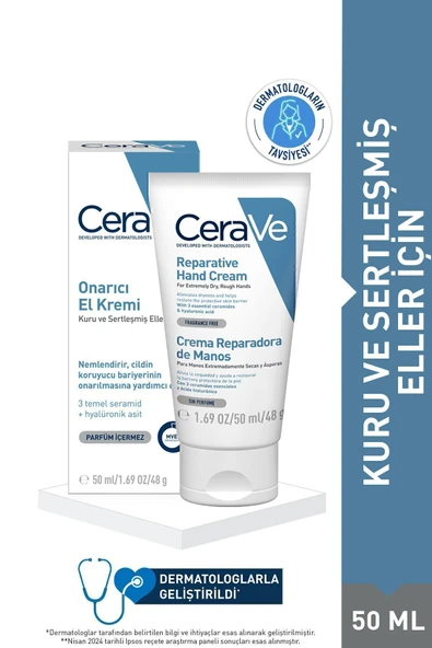 CeraVe Hızlıca Emilen Ellerinizi Yumuşatıcı Besleyici Nemlendirici ve Onarıcı El Kremi d-k.266 ürün görseli 1