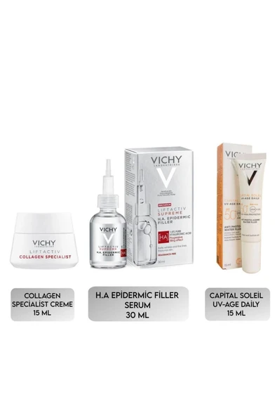 Vichy Liftactiv Supreme H.A. Epidermic Filler Serum 30 Ml Dolgunlaştırıcı Cilt Bakım Rutini 3 LÜ SET ürün görseli 1