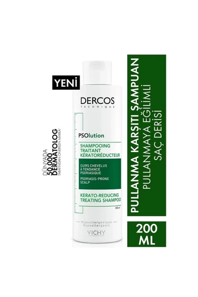 Vichy Dercos Psolution Keratoreducing Pullanma Eğilimli Saç Derisi için Şampuan 200ml ürün görseli 1