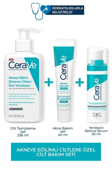 CeraVe Yağlı Ve Düzensiz Ciltler Için Yüz Temizleme Jeli 236 Ml + Yenileyici Retinol Serum 30 ürün görseli 1