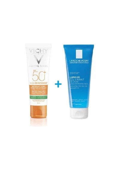 Vichy Capital Soleil Matifiant 3in1 Spf50 50ml+ La Roche Posay Lipikar Gel Lavant 100 Ml Set ürün görseli 1