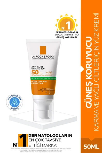 La Roche Posay Anthelios Oil Control Gel Krem Spf50 Güneş Kremi 50 Ml- Karma Ve Yağlı Ciltler ürün görseli 1