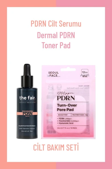 the fair. PDRN Somon DNA Serum 30 ml ve Dermal Tonik Ped 12 Adet Kırışıklık Karşıtı 2’li Bakım Seti ürün görseli 1