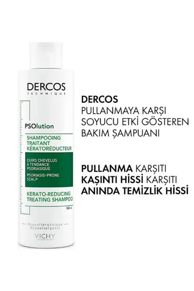 Vichy Dercos Psolution - Pullanmaya Ve Kabuklanma Karşı Şampuan 200 ml - Resim 2